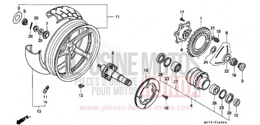 ROUE ARRIERE NR750N de 1992